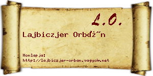 Lajbiczjer Orbán névjegykártya