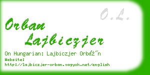orban lajbiczjer business card